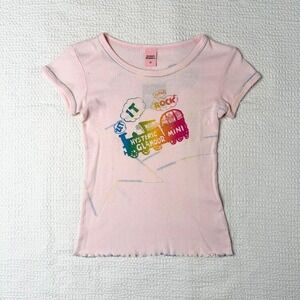 Hysteric Glamour rainbow stitch graphic baby tee